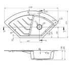 Mosogatótálca, Sapho Gránit mosogató, egymedencés 114x57,5 cm, beige GR1932