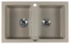 Mosogatótálca, Sapho Gránit mosogató, duplamedencés 78x47,5 cm, beige GR2222