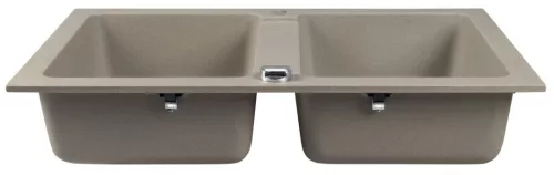 Mosogatótálca, Sapho Gránit mosogató, duplamedencés 78x47,5 cm, beige GR2222