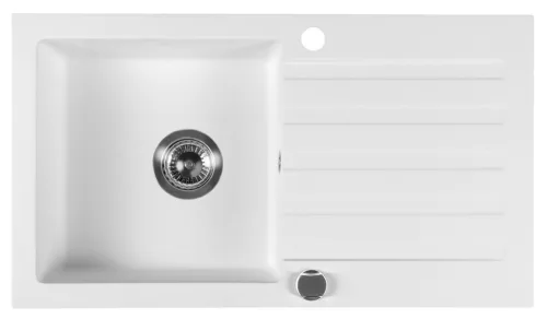 Mosogatótálca, Sapho Gránit mosogató, egymedencés 78x44 cm, fehér GR7201