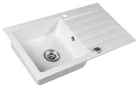 Mosogatótálca, Sapho Gránit mosogató, egymedencés 78x44 cm, fehér GR7201
