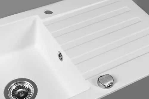 Mosogatótálca, Sapho Gránit mosogató, egymedencés 78x44 cm, fehér GR7201