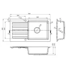 Mosogatótálca, Sapho Gránit mosogató, egymedencés 78x44 cm, fehér GR7201