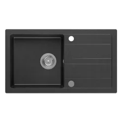   Mosogatótálca, Sapho Gránit mosogató, egymedencés 78x44 cm, fekete GR7204