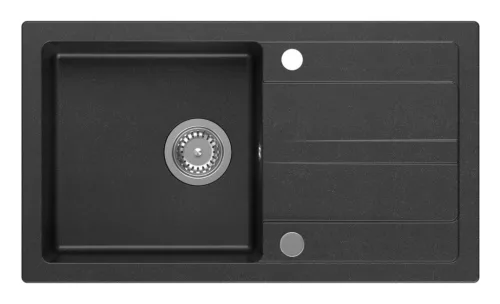 Mosogatótálca, Sapho Gránit mosogató, egymedencés 78x44 cm, fekete GR7204