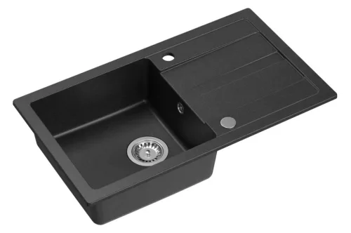 Mosogatótálca, Sapho Gránit mosogató, egymedencés 78x44 cm, fekete GR7204