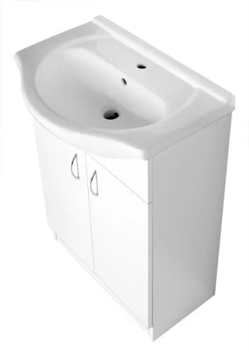Alsó szekrény, Aqualine SIMPLEX ECO 65 mosdótartó szekrény, mosdóval, 63x83,5x30,7 SIME650