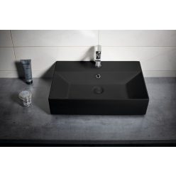   Mosdó, Aqualine Sistema kerámiamosdó  60x42cm, matt fekete 10SF50060-2N