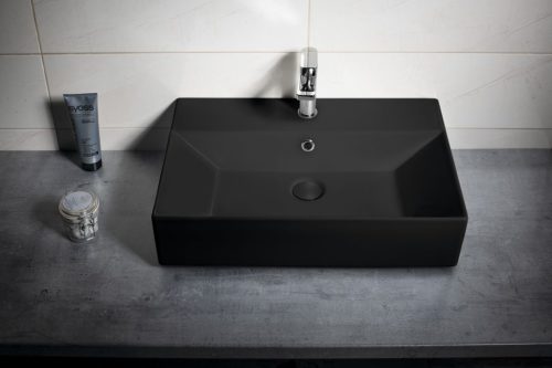 Mosdó, Aqualine Sistema kerámiamosdó  60x42cm, matt fekete 10SF50060-2N