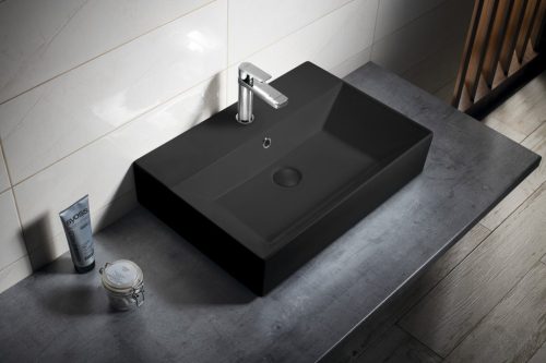 Mosdó, Aqualine Sistema kerámiamosdó  60x42cm, matt fekete 10SF50060-2N