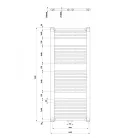 Egyenes radiátor, Aqualine DIRECT Fürdőszobai radiátor 600x1320 mm 795W ELM36T