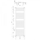 Íves radiátor, Aqualine ORBIT Fürdőszobai radiátor 600x1320 mm 795W ILO36T
