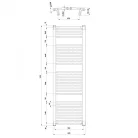 Íves radiátor, Aqualine ORBIT Fürdőszobai radiátor 600x1320 mm 795W ILO36T