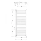 Íves radiátor, Aqualine ORBIT Fürdőszobai radiátor 450x960 mm 447W ILO94T