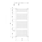 Egyenes radiátor, Aqualine DIRECT Fürdőszobai radiátor 750x1320 mm 996W ILR37T