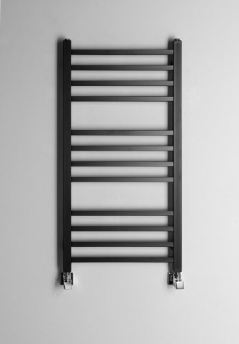 Egyenes radiátor, Sapho METRO fürdőszobai radiátor, 450x890mm, matt fekete IR400TB