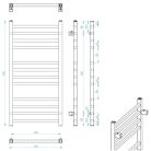 Egyenes radiátor, Sapho METRO fürdőszobai radiátor, 450x890mm, matt fekete IR400TB