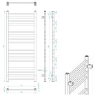 Egyenes radiátor, Sapho METRO fürdőszobai radiátor, 500x1200mm, matt fekete IR410TB