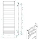 Egyenes radiátor, Sapho METRO fürdőszobai radiátor, 600x1510mm, matt fekete IR420TB