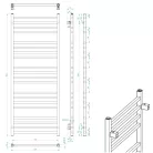 Egyenes radiátor, Sapho METRO fürdőszobai radiátor, 600x1510mm, matt fekete IR420TB