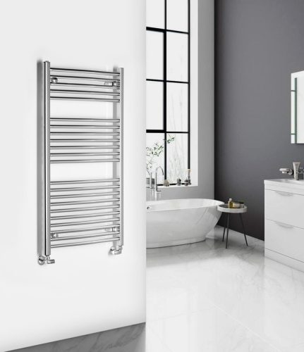 Íves radiátor, Aqualine ALYA íves fürdőszobai radiátor, 600x1110 mm, króm LLC202