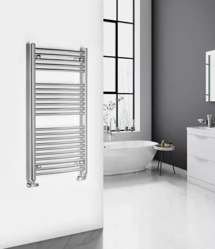 Íves radiátor, Aqualine ALYA íves fürdőszobai radiátor, 600x1110 mm, króm LLC202