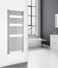 Íves radiátor, Aqualine ALYA íves fürdőszobai radiátor, 600x1420 mm, króm LLC204