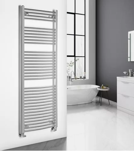 Íves radiátor, Aqualine ALYA íves fürdőszobai radiátor, 600x1703 mm, króm LLC205
