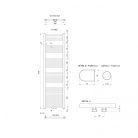 Egyenes radiátor, Aqualine ALYA fürdőszobai radiátor, középső bekötéssel, 500x1600 mm, LLS304