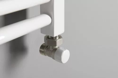 Radiátor szelep, Aqualine ECO csatlakozó készlet, nikkel/fehér CP9810S