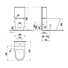 WC, Sapho Paco RIMLESS monoblokkos WC, ülőke nélkül, csapteleppel, bidézuhannyal PC1012RX