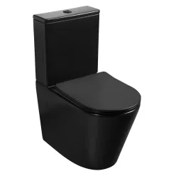   WC, Sapho Paco RIMLESS monoblokkos WC, ülőke nélkül, fekete PC1012WRB