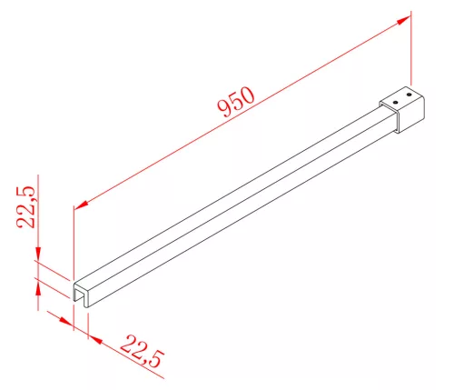 Merevítő, Sapho Polysan MODULAR Hosszanti merevítő, 95 cm MSBR3