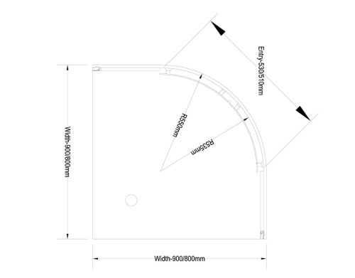 Zuhanykabin, Aqualine  ARLETA íves zuhanykabin, 90x90 cm HLS900Y