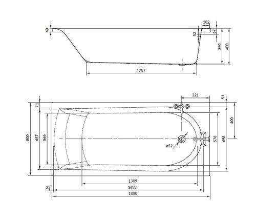 Kád, Cersanit Iva 180x80 S301-379