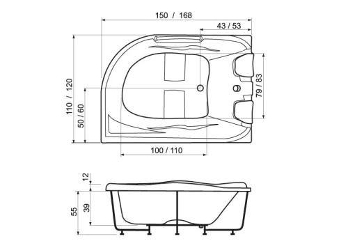 Kád, West Aisha 168x120, balos