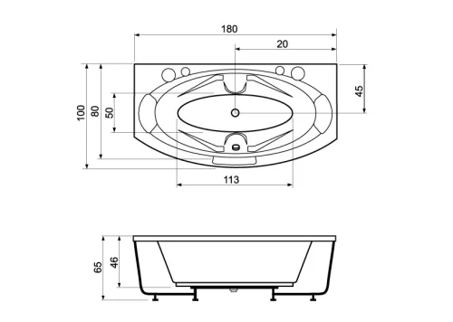 Kád, West Angelica 180x100