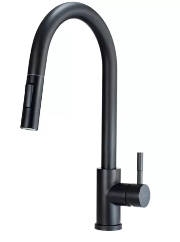 Mosogató csaptelep, Deante Lima mosogató csaptelep kihúzható kifolyóval, fekete BBM_N72M