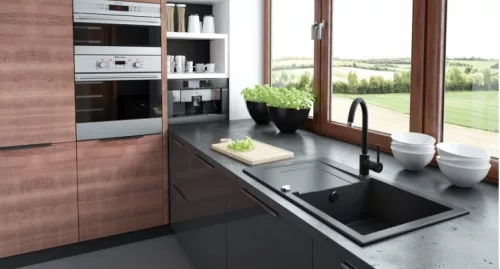 Mosogató csaptelep, Deante Nemezja mosogató csaptelep, grafit gránit BEN_262M