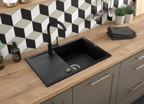 Mosogató csaptelep, Deante Milin mosogató csaptelep, fekete BEU_B62M