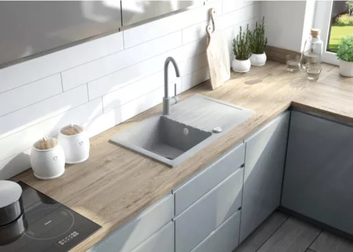 Mosogató csaptelep, Deante Milin mosogató csaptelep, szürke matt BEU_S62M