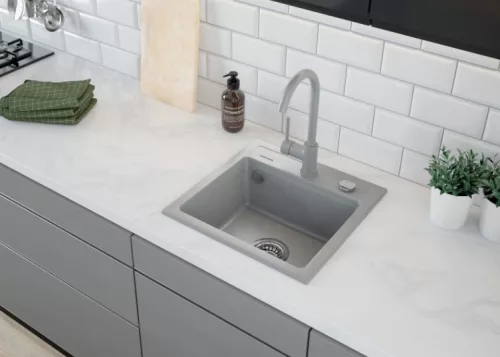 Mosogató csaptelep, Deante Milin mosogató csaptelep, szürke matt BEU_S62M