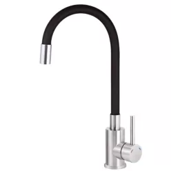   Mosogató csaptelep, Deante Luno flexibilis kifolyóval acél-fekete BOC_B720