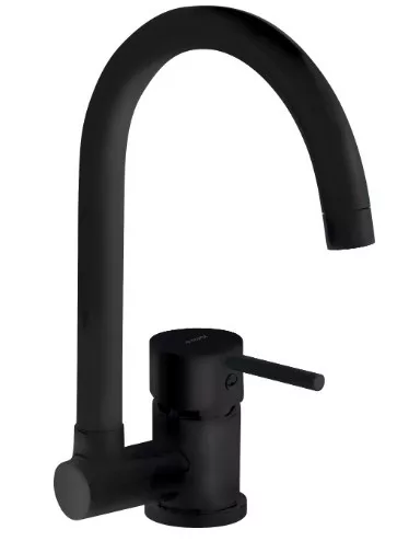 Mosogató csaptelep, Deante Aster összecsukható kifolyócsővel, fekete BCA_N61M