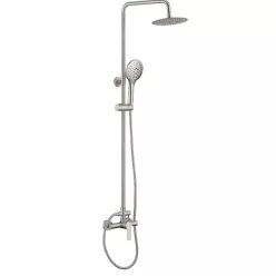   Zuhanyszett, Deante Lupo 3 funkciós zuhanyoszlop keverővel, acél NLU_F1RK