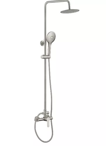 Zuhanyszett, Deante Lupo 3 funkciós zuhanyoszlop keverővel, acél NLU_F1RK