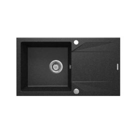   Mosogatótálca, Deante Evora gránit mosogatótálca, 1 medencés, csepegtetővel, grafit ZQJ_2113