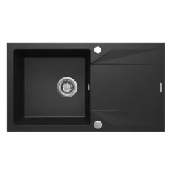   Mosogatótálca, Deante Evora gránit mosogatótálca, 1 medencés, csepegtetővel,grafit metál ZQJ_G113