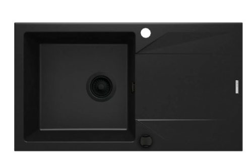 Mosogatótálca, Deante Evora gránit mosogatótálca, 1 medencés, csepegtetővel, fekete ZQJ_N113