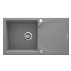   Mosogatótálca, Deante Evora gránit mosogatótálca, 1 medencés, csepegtetővel, metálszürke ZQJ_S113